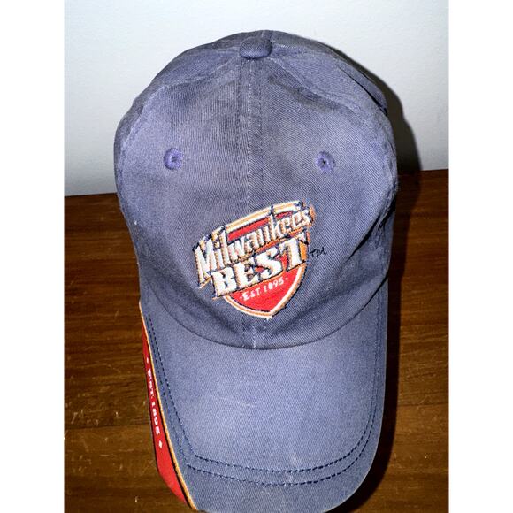 Milwaukees Best Beer Strapback Hat/Cap Blue w/ Red Logo - Picture 2 of 7
